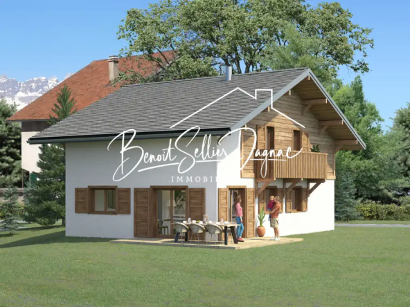 Chalet individuel dans les Alpes avec jardin et terrasse en été