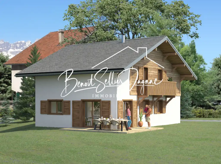 Chalet individuel dans les Alpes avec jardin et terrasse en été