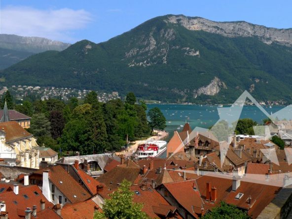 Vue sur les toits du vieil Annecy, lac et montagnes de Haute-Savoie, marché immobilier BSD Immo